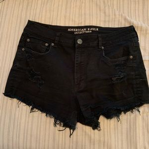 American eagle black denim shorts